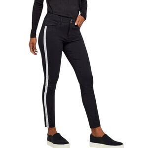 Anatomie Luisa Black Travel Pants w/ White Side Stripe L Casual Comfort Stretch